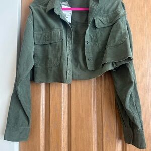 Forever 21 Dark Green Cropped Jacket